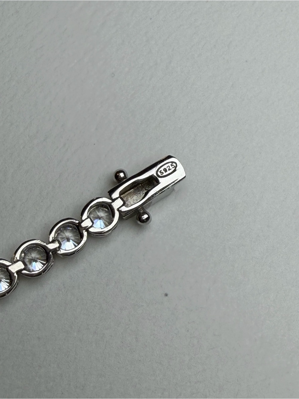 NEW Solid 925 Sterling Silver Rounded BezelSet High Carbon Stone Tennis Bracelet - Picture 15 of 16